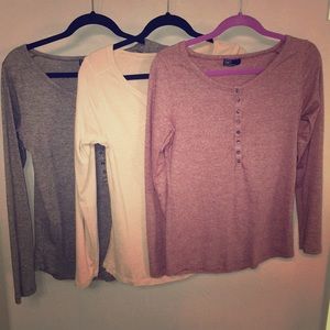 Gap Henley Long Sleeved Shirts with Button Detail